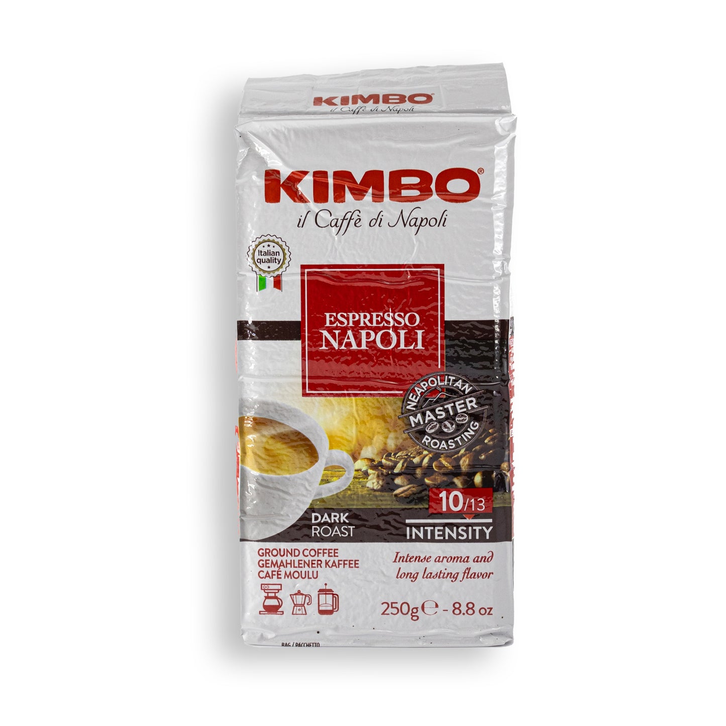 KIMBO Mletá káva - ESPRESSO NAPOLI, Arabica 80%, Robusta 20% (250g)