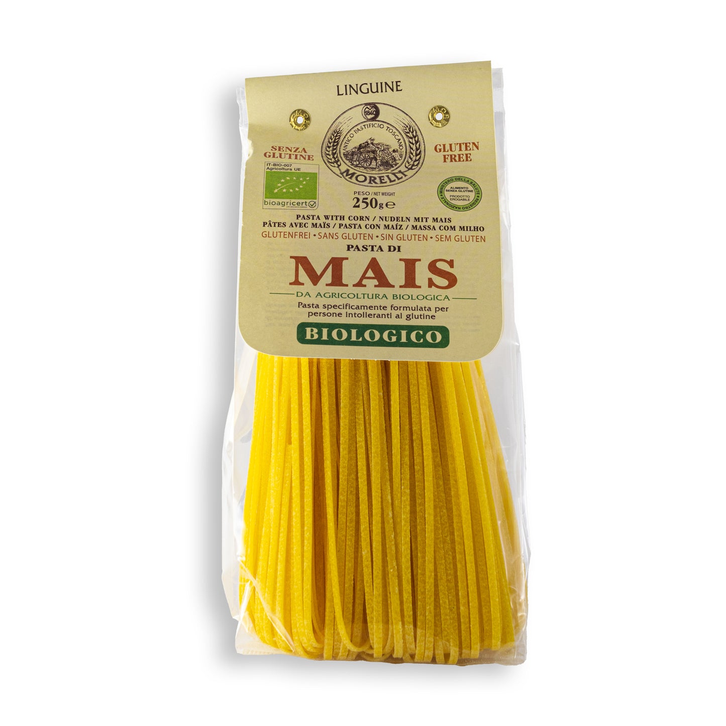 Těstoviny bezlepkové z BIO kukuřičné mouky - Linguine (250g)