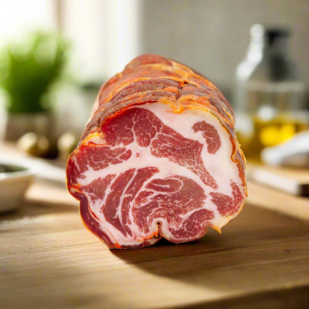 Capocollo piccante - pikantní sušený salám (Krájené od 100g)