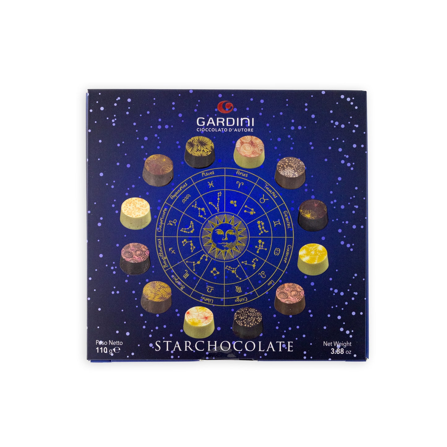 Bonboniéra s 12 pralinkami – Znamení zvěrokruhu (110g)