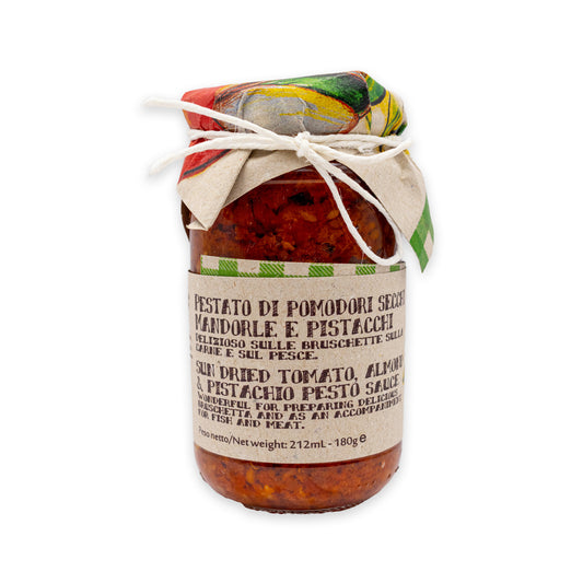 Drcená sušená rajčata s mandlemi a pistáciemi – italská delikatesa (180g)