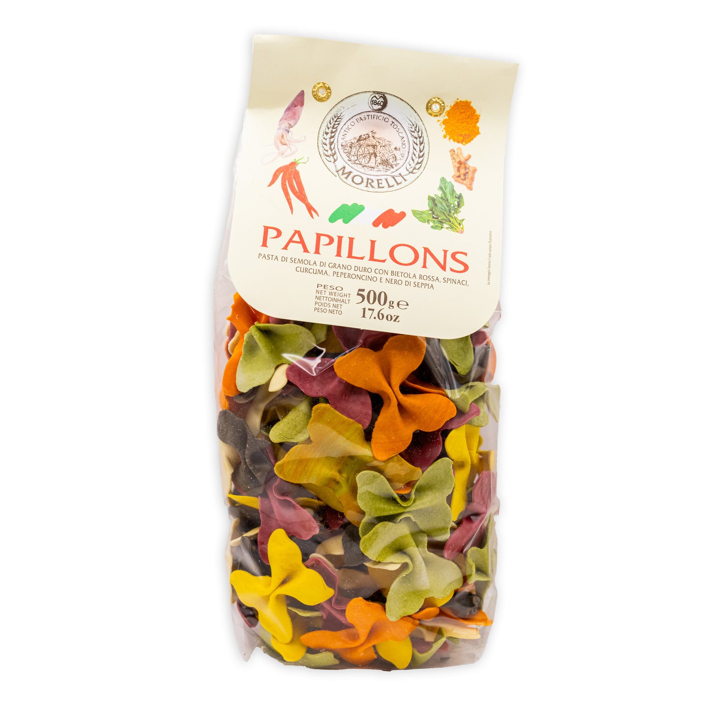 Těstoviny Papillions - Barevné mašle (500g)