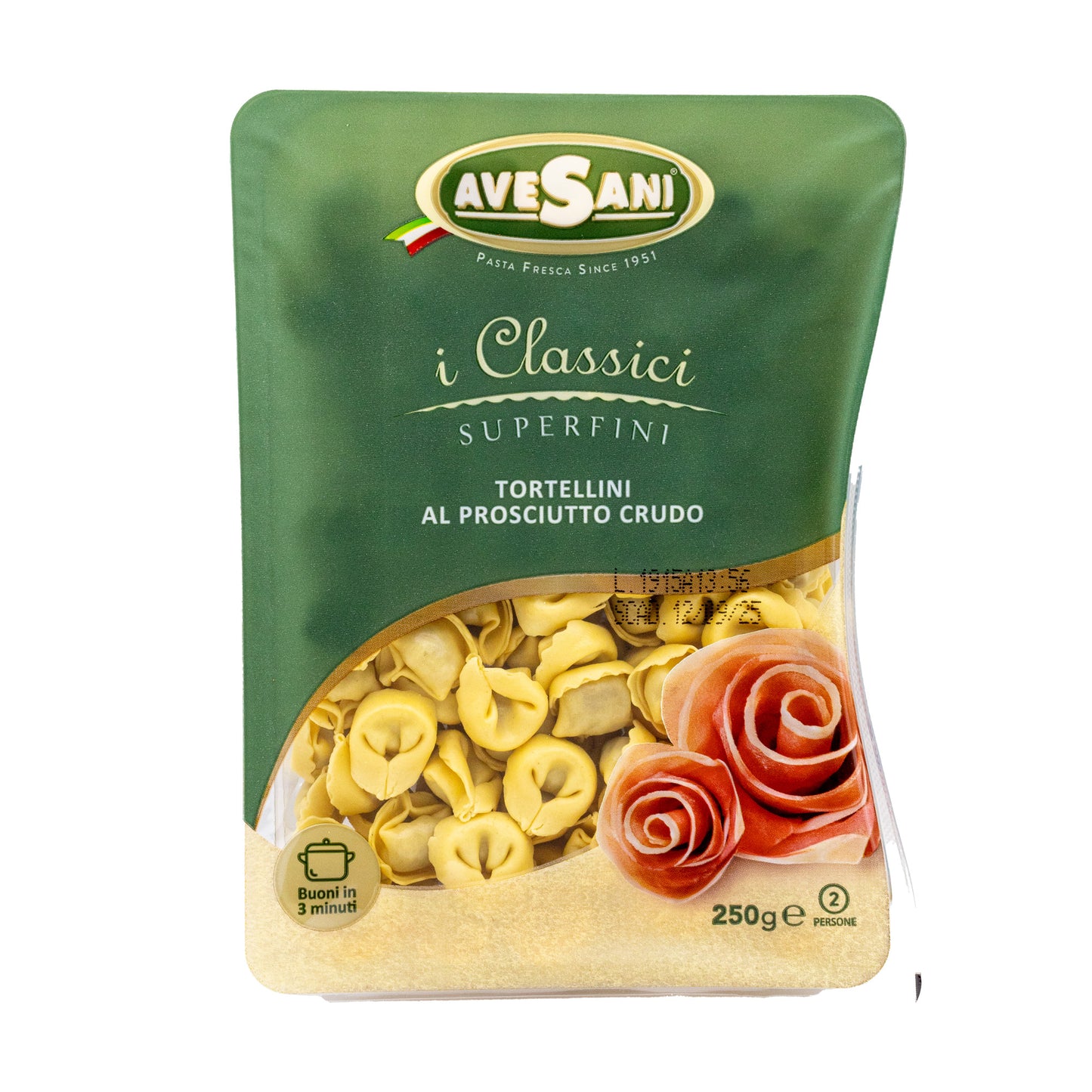 Chlazené tortelloni al Prosciutto Crudo (250g)