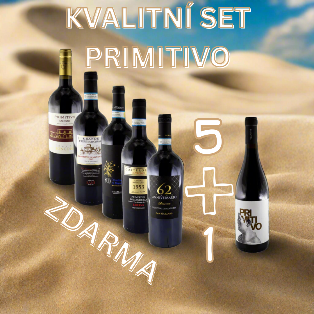 5+1 ZDARMA: Degustační set Primitivo