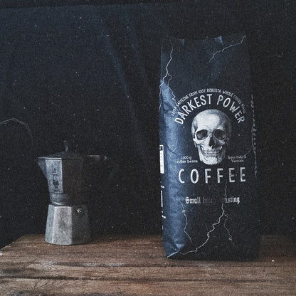 Zrnková káva Darkest Power | Espresso 100% Robusta | hodně kofeinu, málo kyselin (1000g)