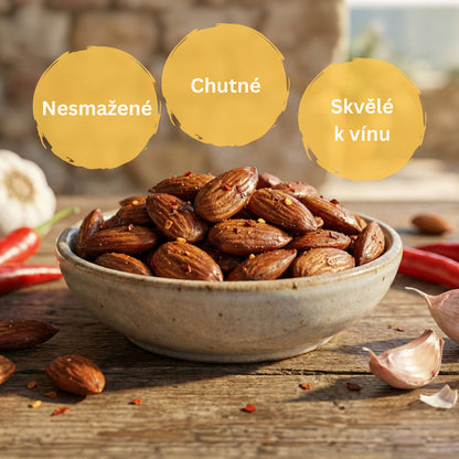 Chilli mandle s česnekem Little Sicily – pomalu pečené mandle (100g)