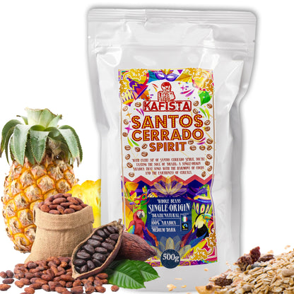 Zrnková káva "Santos Cerrado Spirit" - Natural - 100% Arabika - Fairtrade (500g)