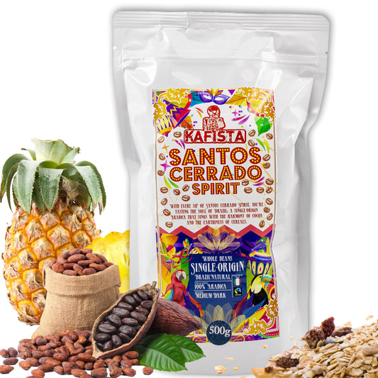 Zrnková káva "Santos Cerrado Spirit" - Natural - 100% Arabika - Fairtrade (500g)