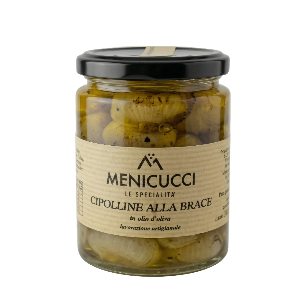 Cipolline alla Brace - Grilované a nakládané perlové cibulky (180g)