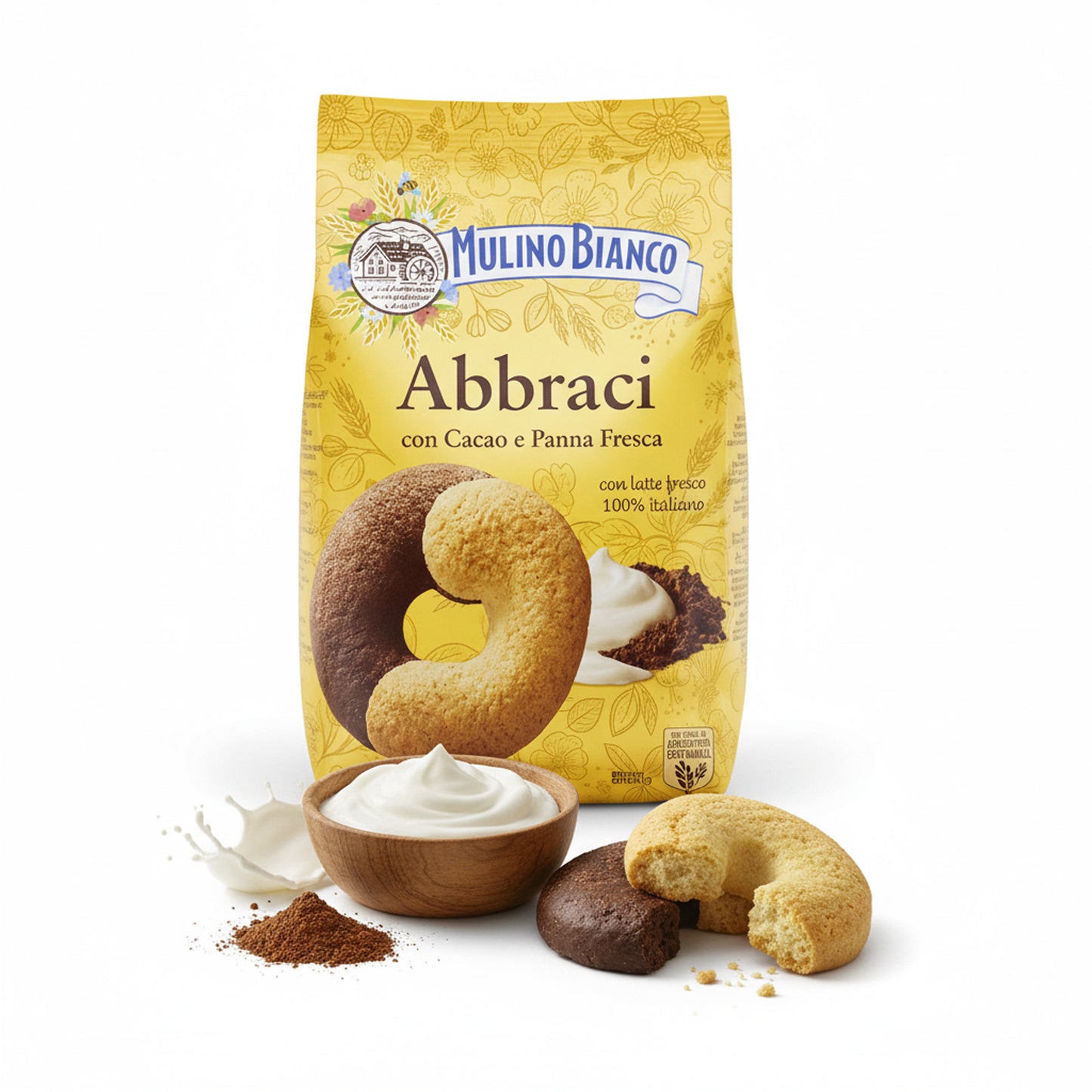 Abbracci - lahodné, křehké sušenky se smetanou a kakaem (350g)