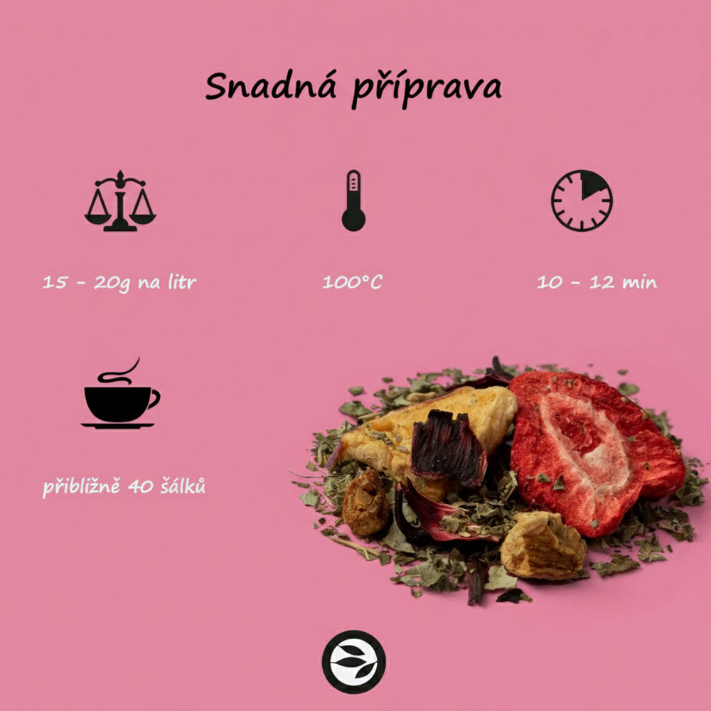 Sweet Berry – ovocný čaj s příchutí brusinky a jahody (100g)