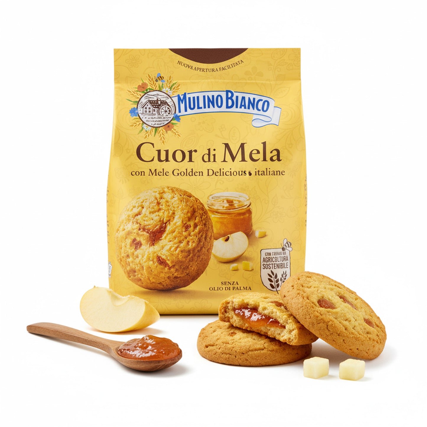 Cuor di Mela - lahodné, křehké sušenky s jablečným džemem (250g)