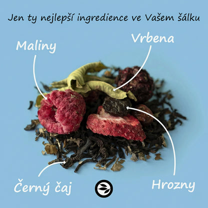 Blackberry Tango – černý čaj s příchutí jahody, maliny a rybízu (100g)