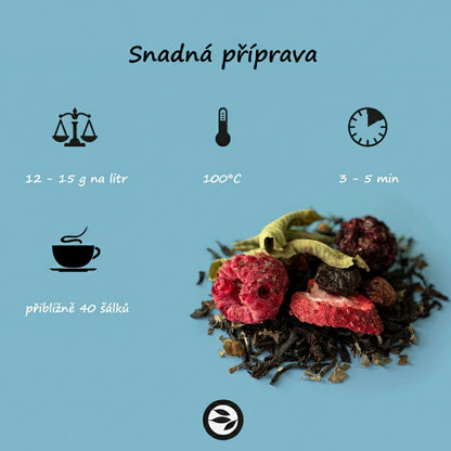 Blackberry Tango – černý čaj s příchutí jahody, maliny a rybízu (100g)