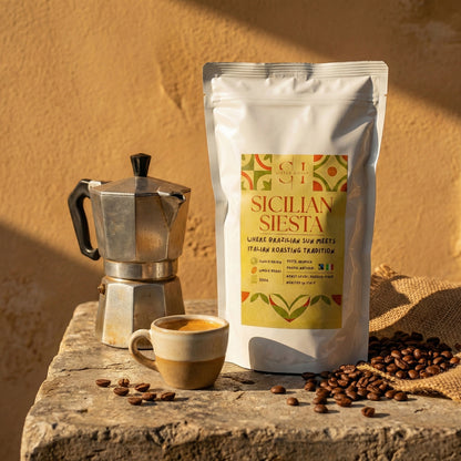 Sicilian Siesta – zrnková káva 100% Arabika Natural Fairtrade (500g)