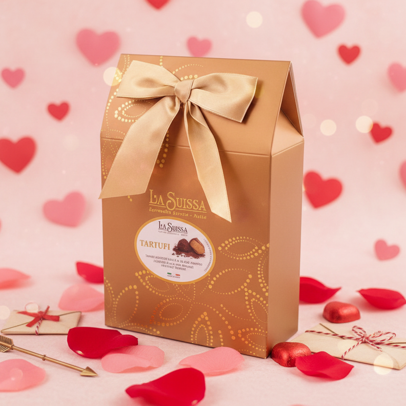 La Suissa Tartufi Assortiti – italské čokoládové lanýže v elegantním dárkovém balení (150g)