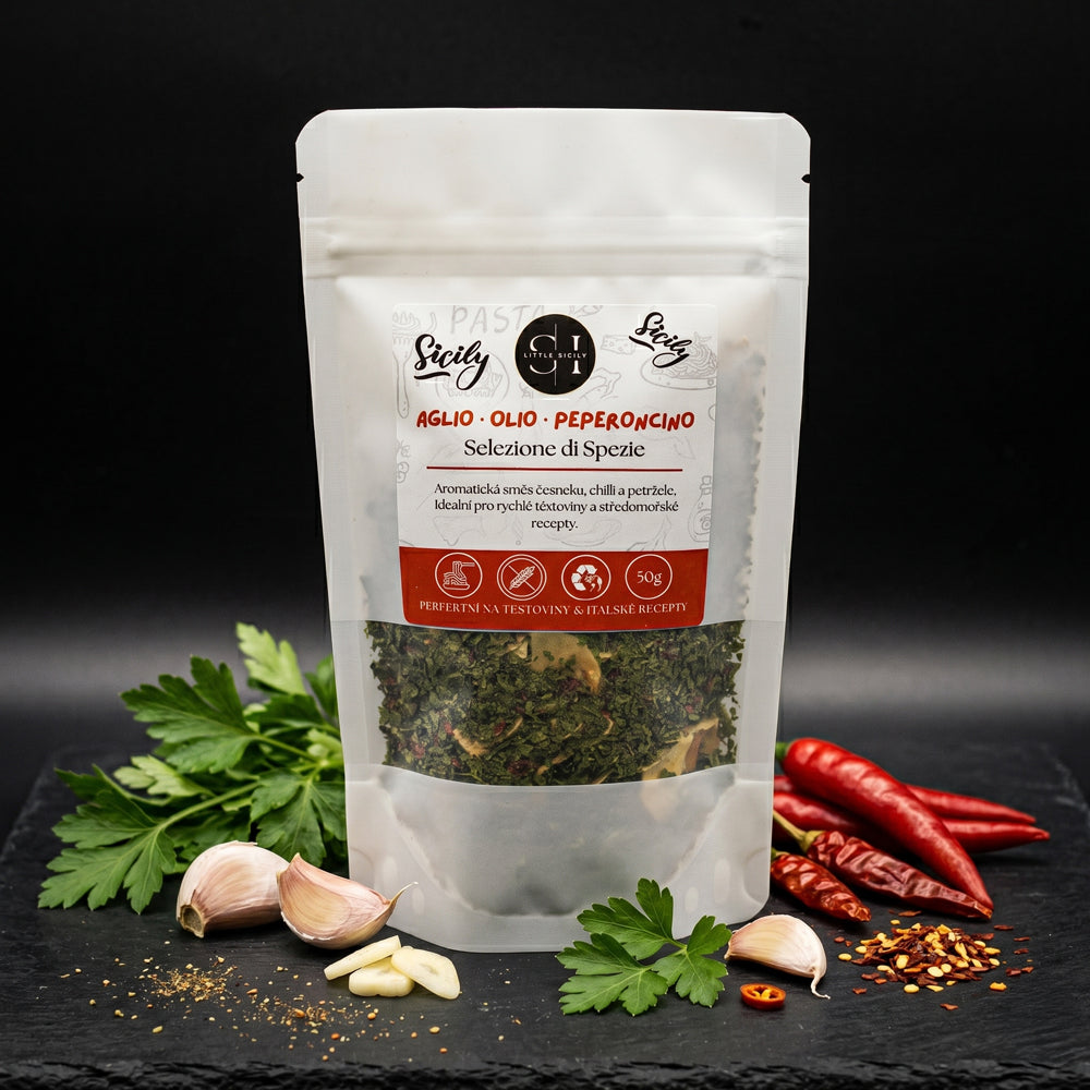 Aglio Olio e Peperoncino – směs koření na těstoviny (50g)