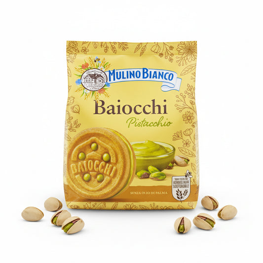 Baiocchi - lahodné, křehké sušenky s pistáciovým krémem (240g)