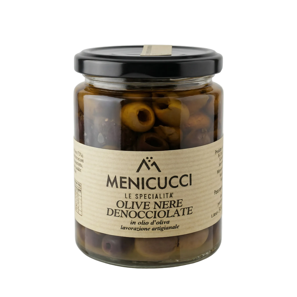 Olive Nere Denocciolate – Naložené černé olivy (180g)