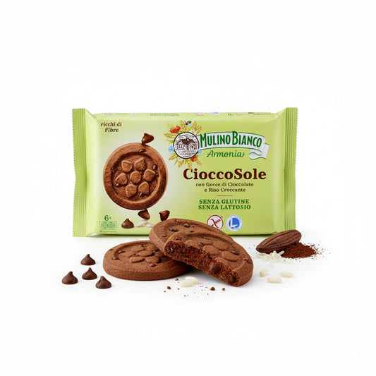 CioccoSole Bezlepkové a bez Laktózy - křehké sušenky s čokoládou a rýží (250g)