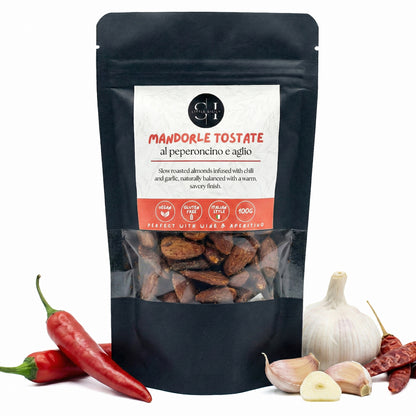 Chilli mandle s česnekem Little Sicily – pomalu pečené mandle (100g)