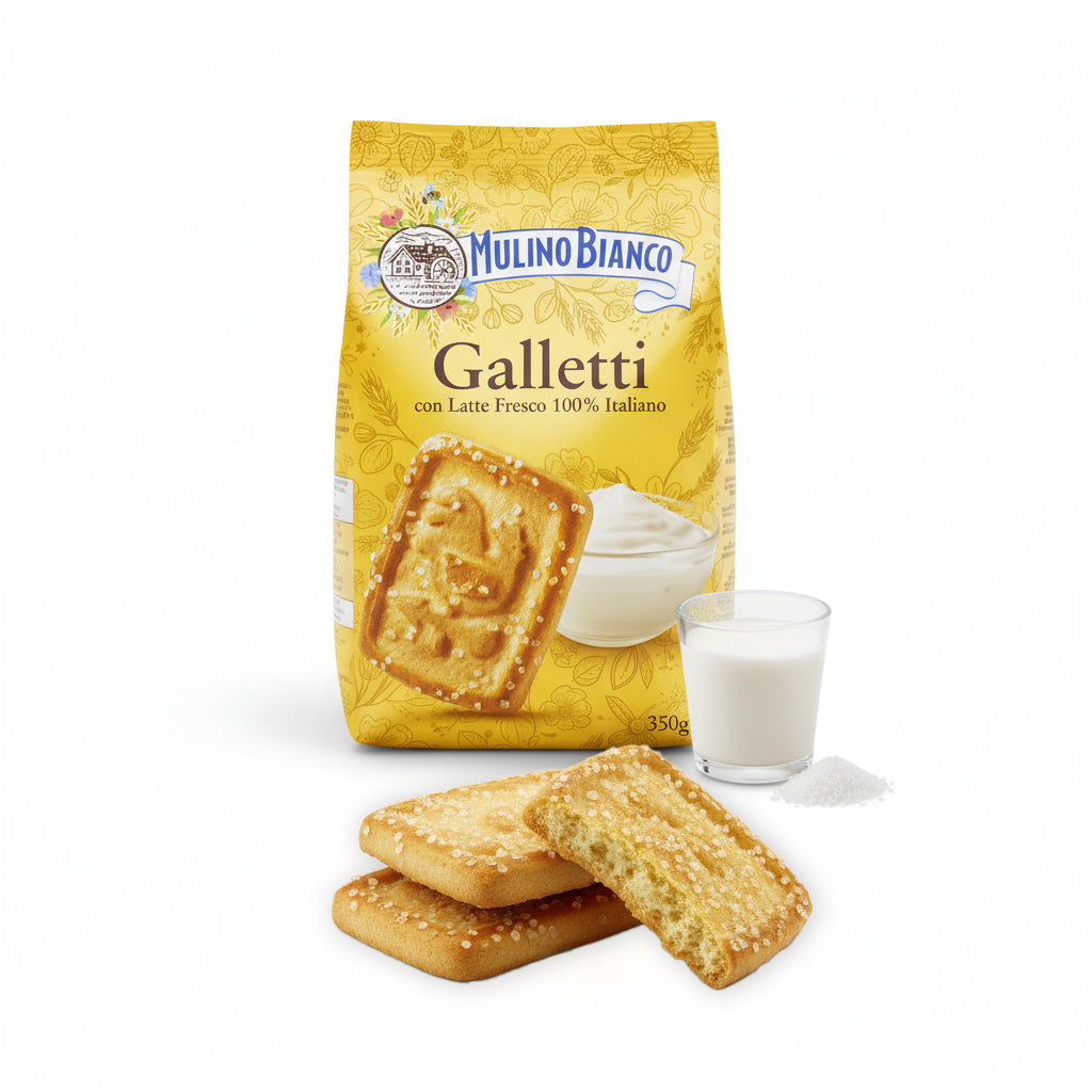 Galletti - lahodné, křehké sušenky zdobené cukrovými zrnky (350g)