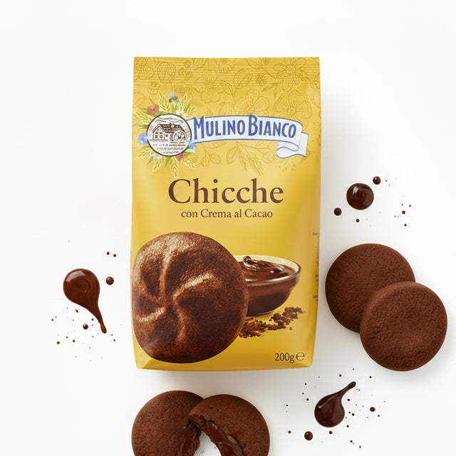 Chicche - lahodné, křehké sušenky s čokoládovým krémem (200g)