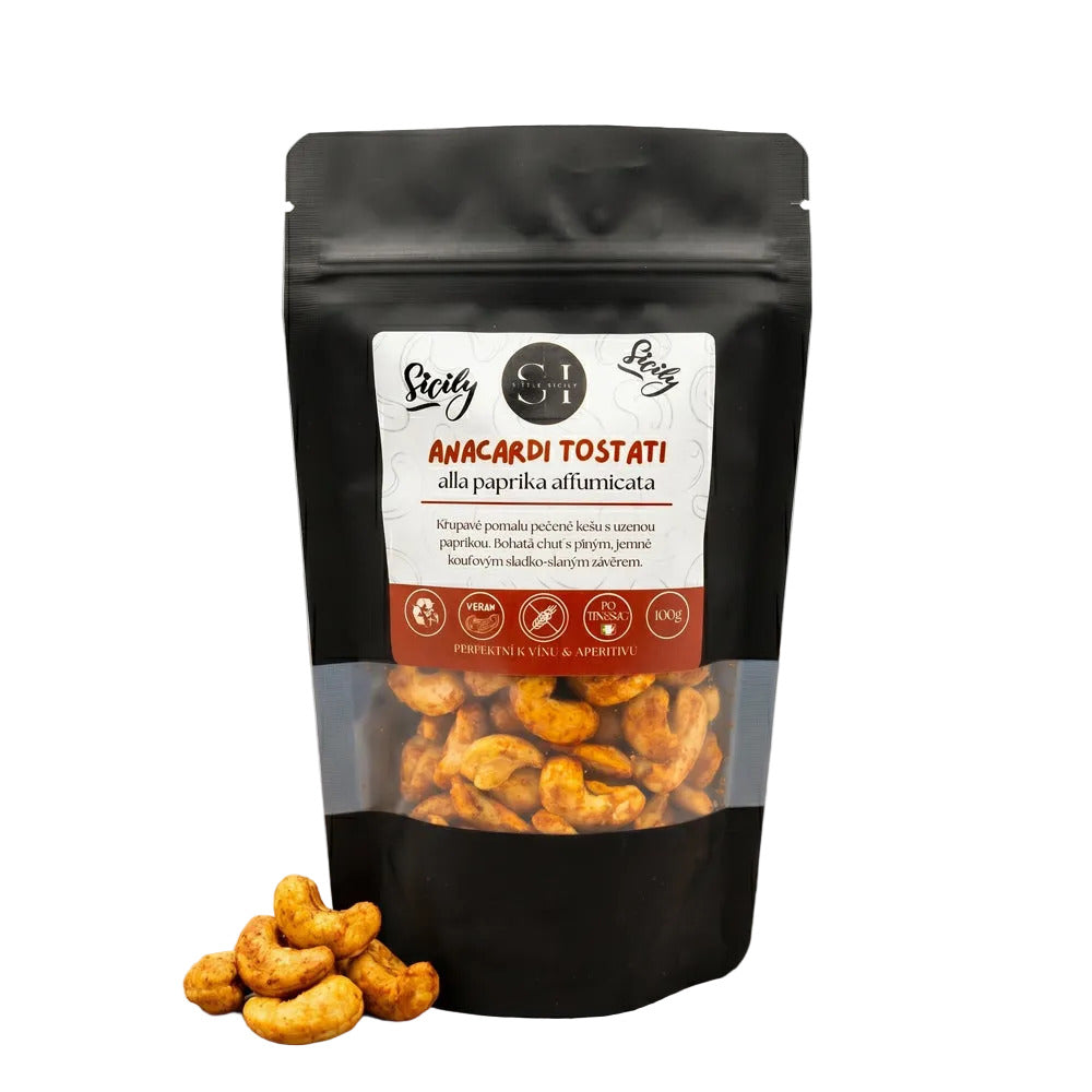 Kešu s uzenou paprikou – pomalu pražené (100g)
