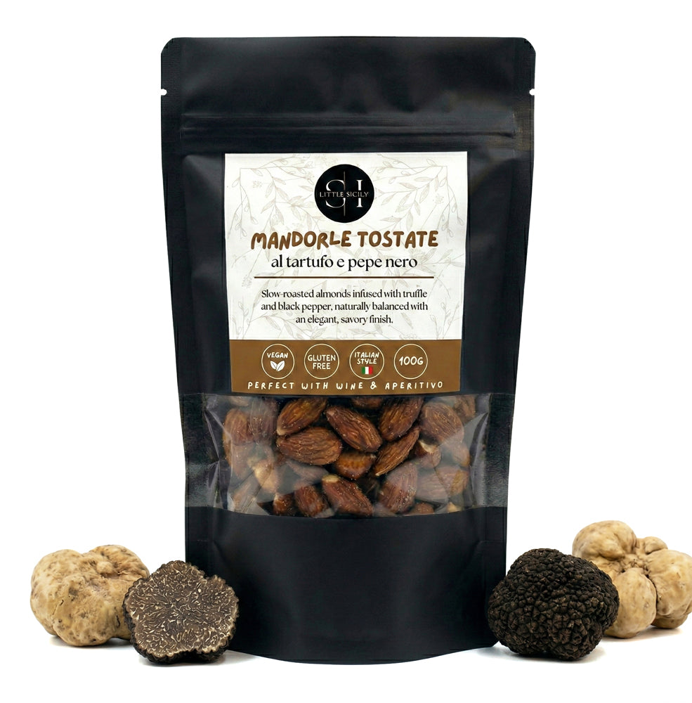 Mandle s bílým a černým lanýžem – pomalu pečené (100g)