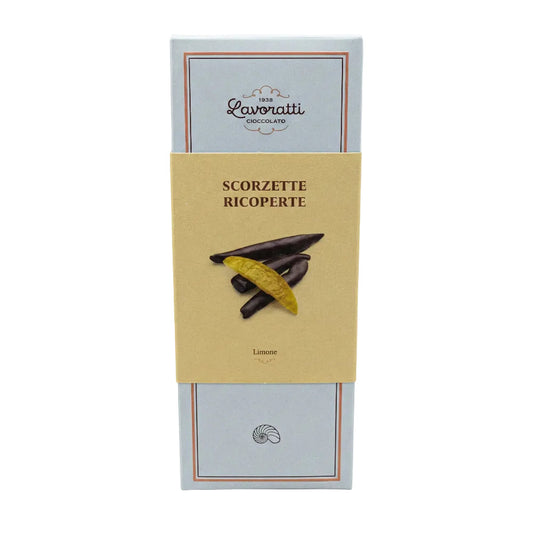 Scorzette Ricoperte Limone (Kandovaná citronová kůra v hořké čokoládě) (60g)