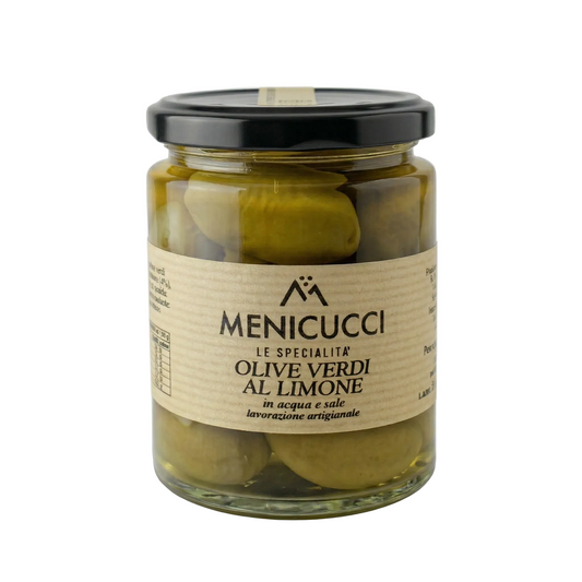 Olive Verdi al Limone – Zelené olivy s citronem (170g)