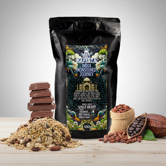 Zrnková káva "India Monsooned Journey" 100% Robusta (500g - Espresso a plně automatické kávovary)