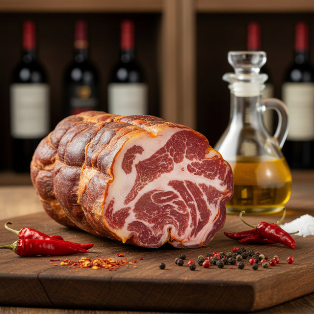 Capocollo piccante - pikantní sušená krkovice (Krájené od 100g)