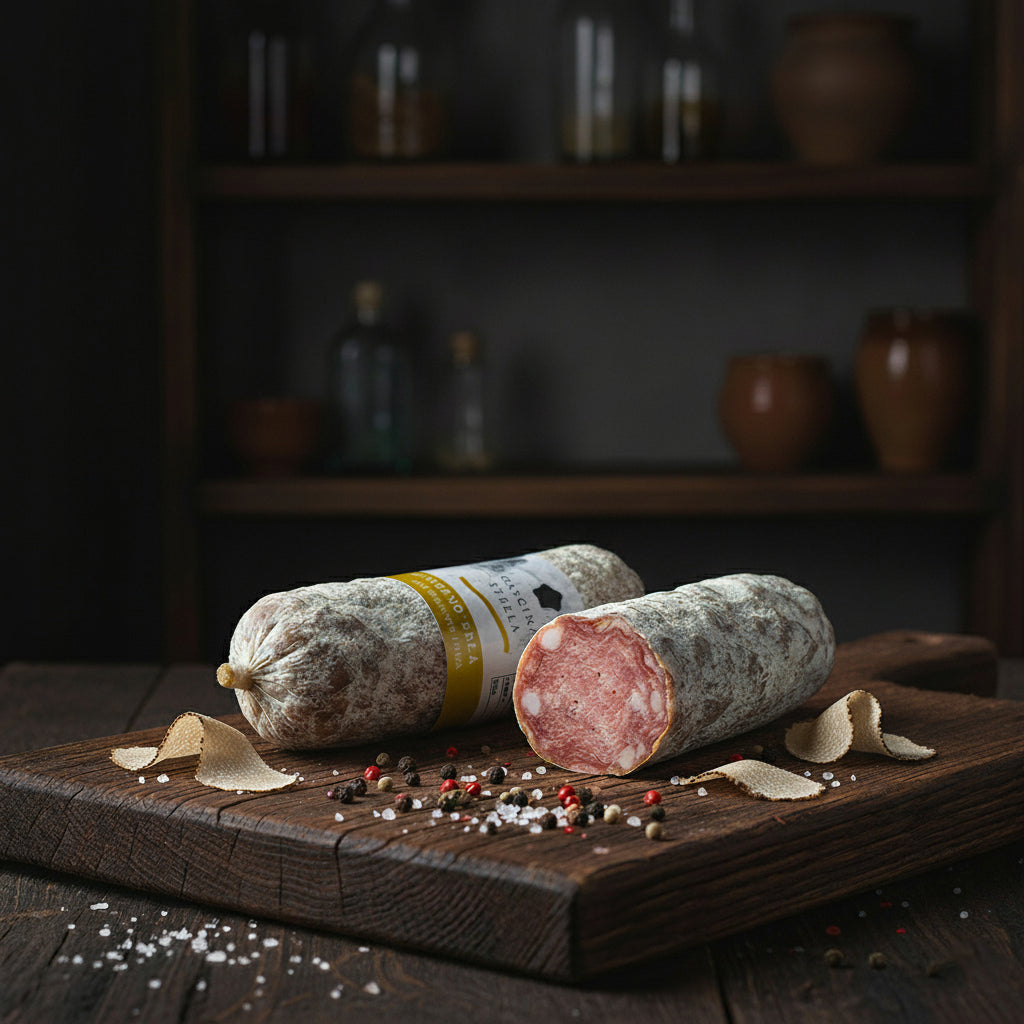 Al Tartufo Bianco – zrající salámek s bílým lanýžem (200g)