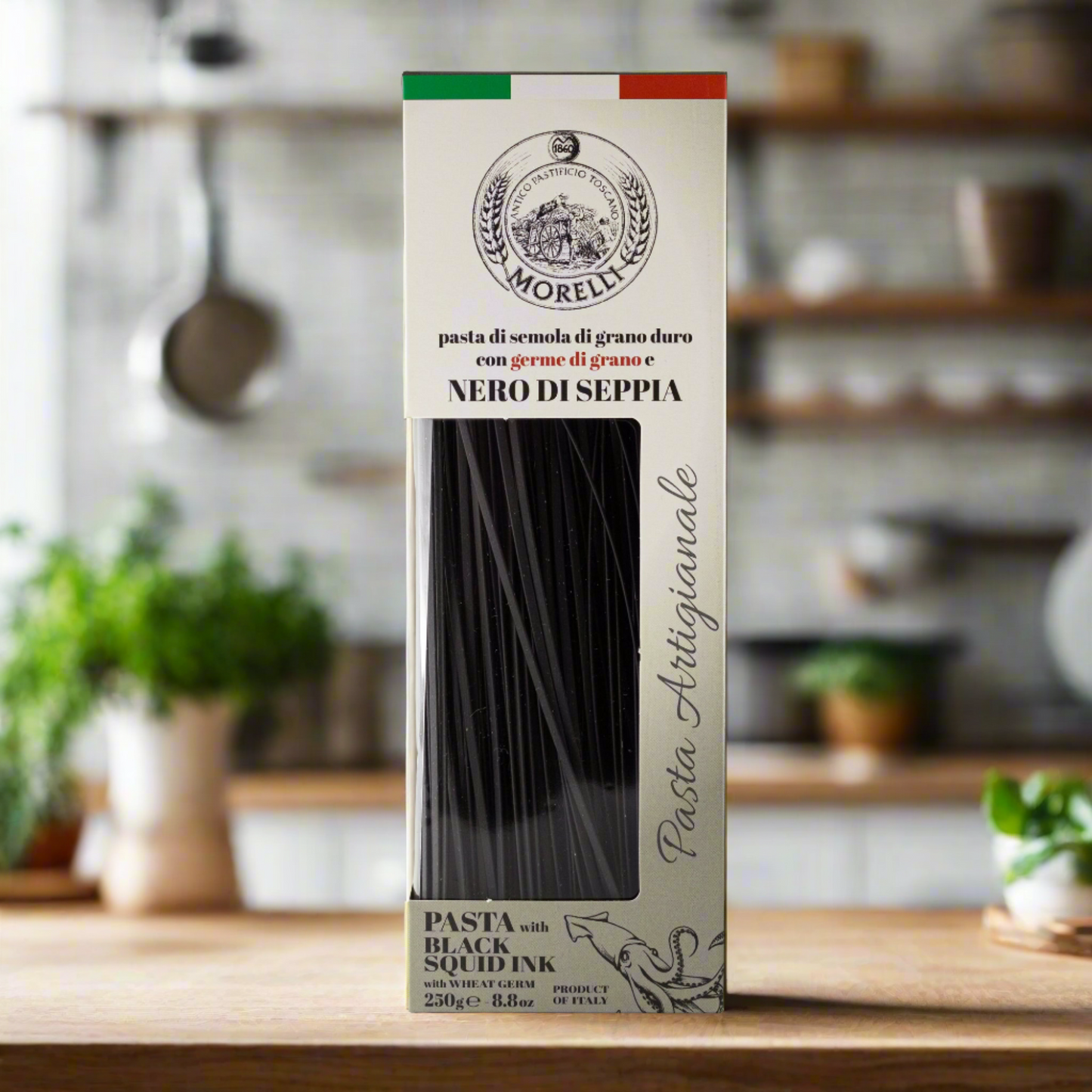 Těstoviny Linguine s pšeničnými klíčky - sépiový inkoust z chobotnice (250g)