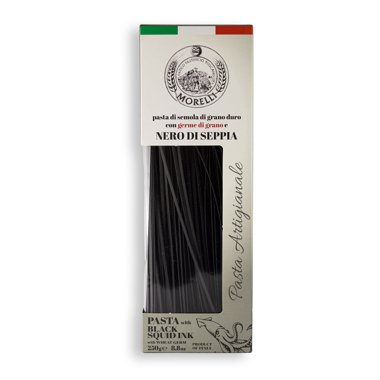 Těstoviny Linguine s pšeničnými klíčky - sépiový inkoust z chobotnice (250g)