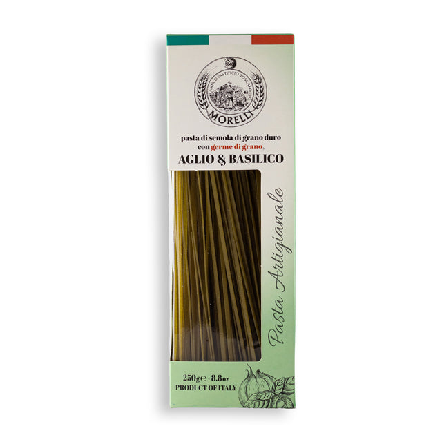 Těstoviny Linguine s pšeničnými klíčky - česnekové s bazalkou (250g)