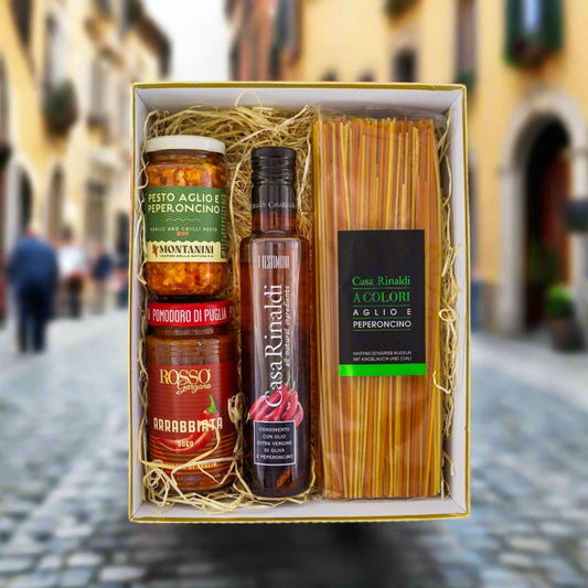 Italské Chilli - uzavíratelný dárkový box s mašlí (zlato-zelený)