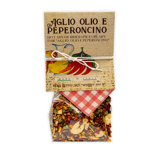 Aglio olio e peperoncino - Sáček s česnekem, petželí a chilli (100g)