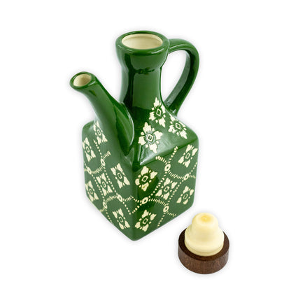 Keramická nádoba na olej – zelená mozaika (250ml)
