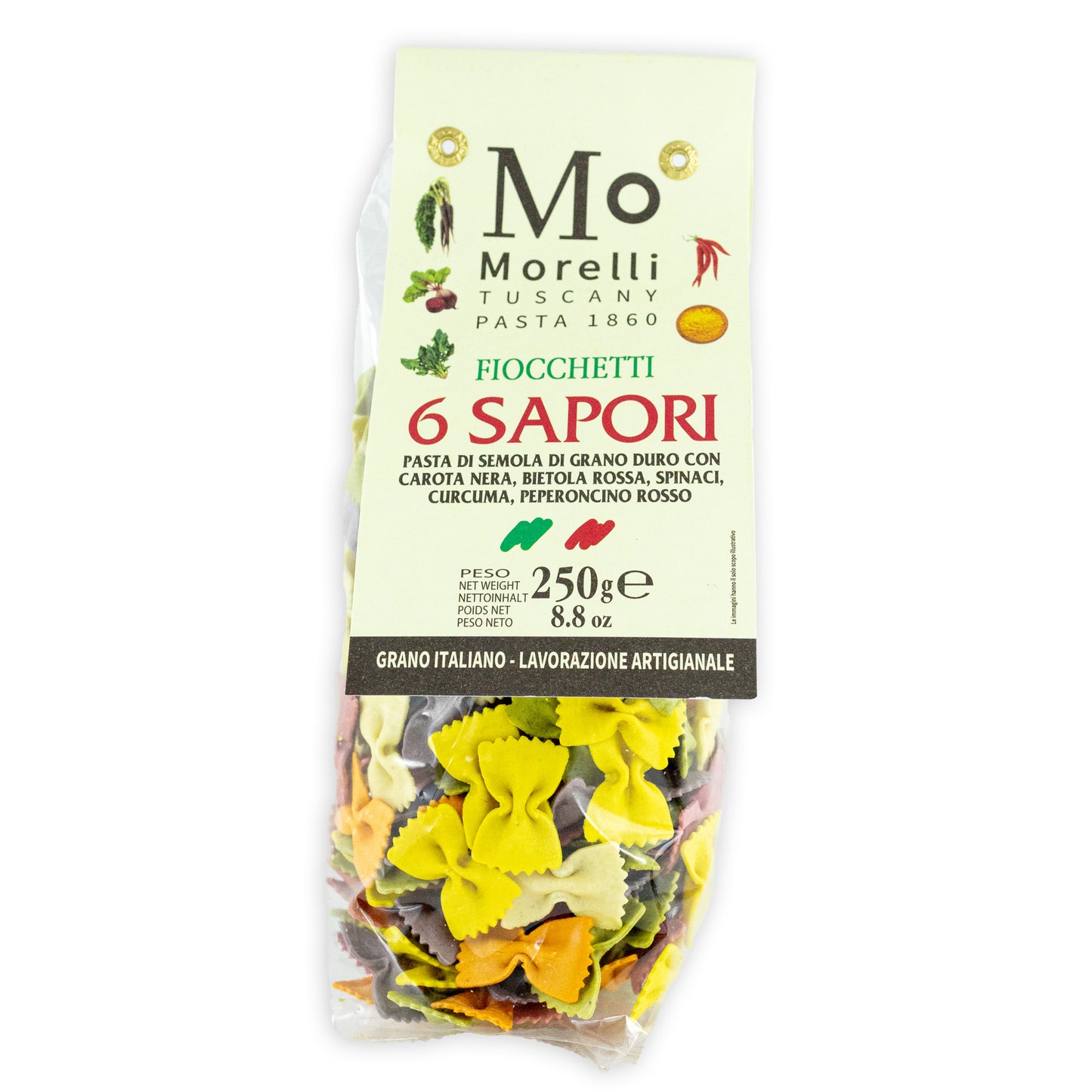 Těstoviny Fiocchetti - Barevné mašle (250g)