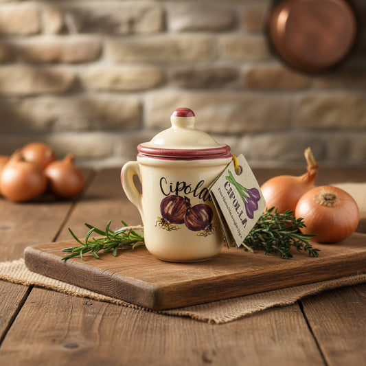 Sušená cibule s mořskou solí - v ručně vyrobené keramické misce (5g)