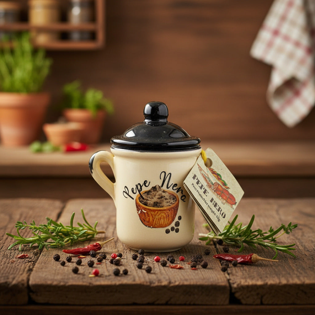 Černý pepř v keramické dóze – Pepe Nero (5g)