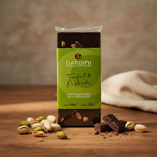 Prémiová italská čokoláda - hořká 62% s pistáciemi (100g)