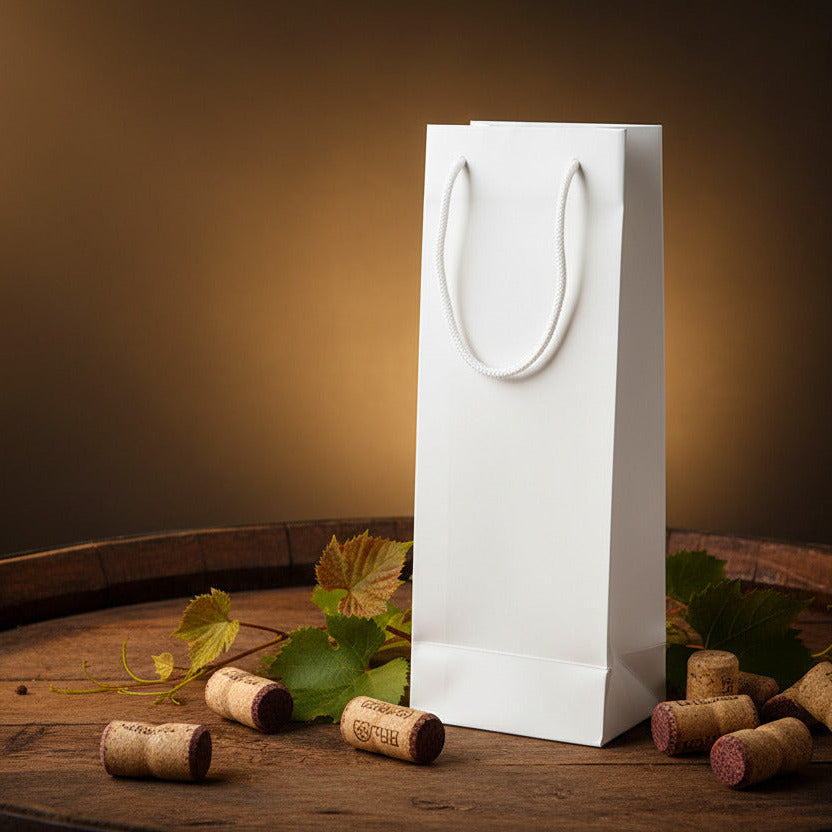 Dárková taška na víno - (bílá)