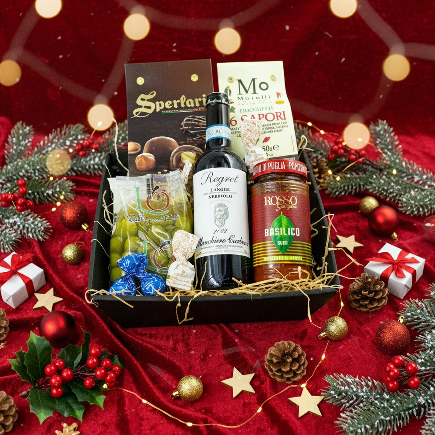 Vánoční dárkový koš Nebbiolo & Delizia Italiana