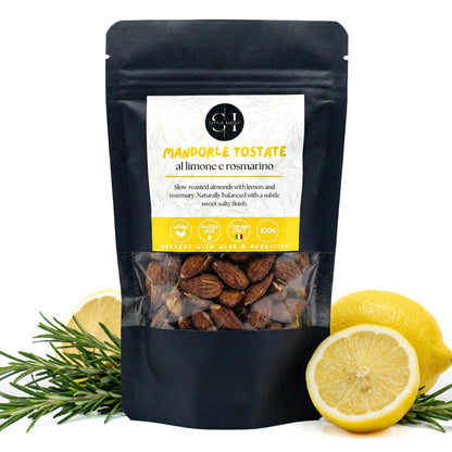 Rozmarýnové mandle s citronem Little Sicily – pomalu pečené mandle (100g)