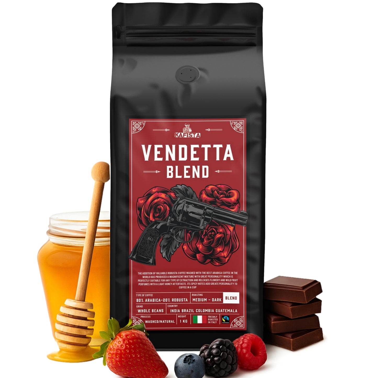 Zrnková káva "Vendetta Blend" | Espresso směs Arabika 80% a Robusta 20% (1000g)